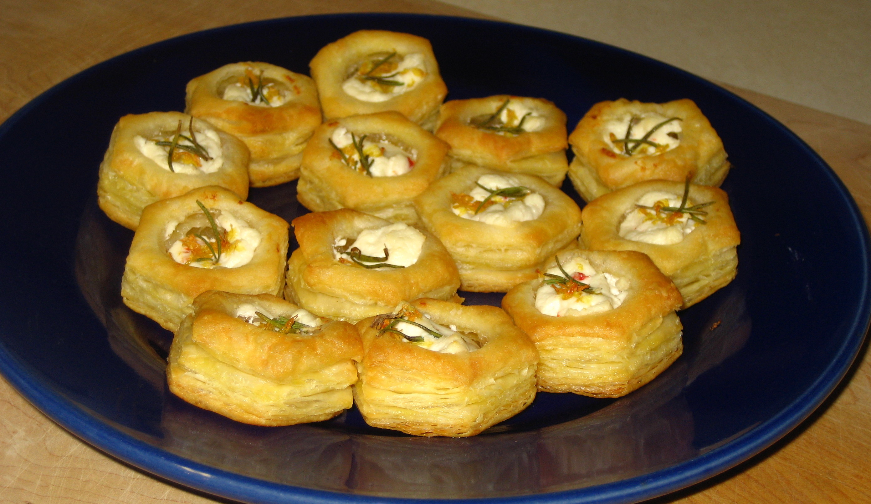 Puff Pastry Goat Cheese Bites with Rosemary and Lemon Hottie Biscotti