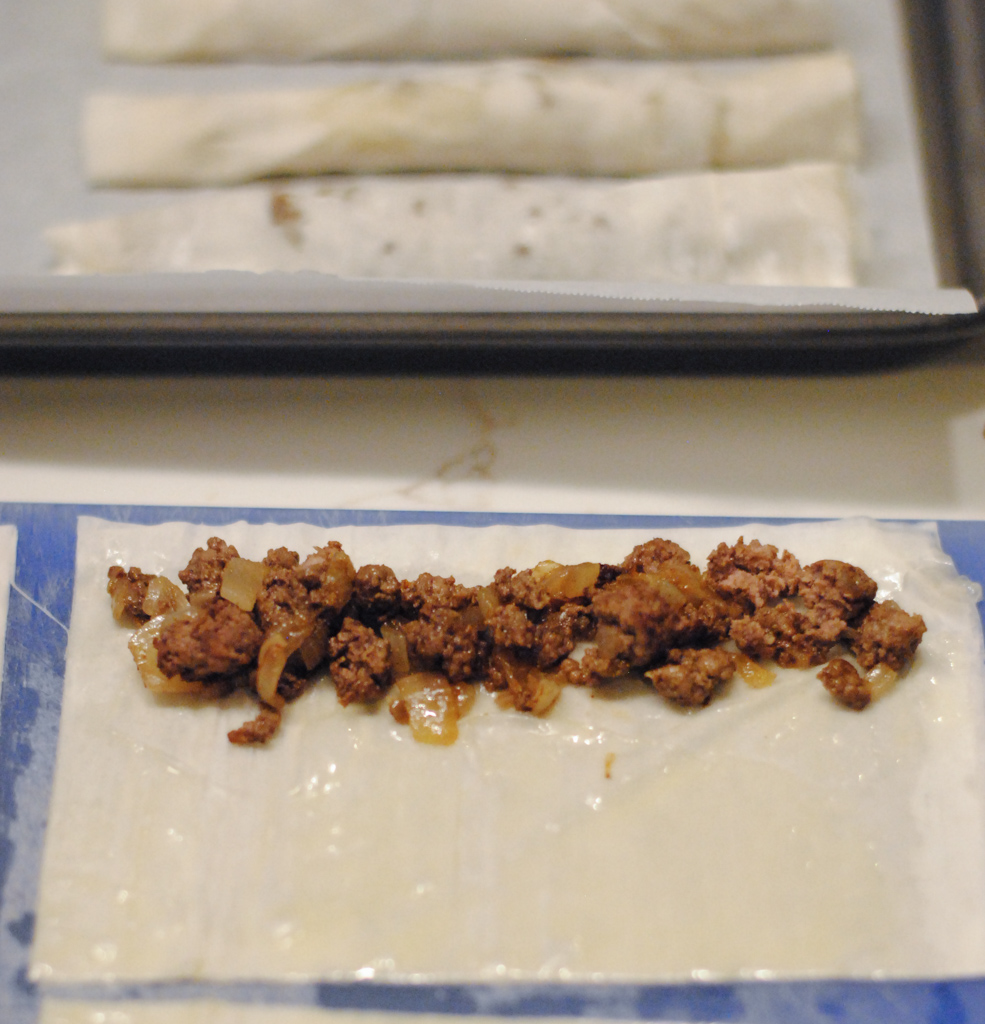 Phyllo Rolls with Beef and Kale Hottie Biscotti